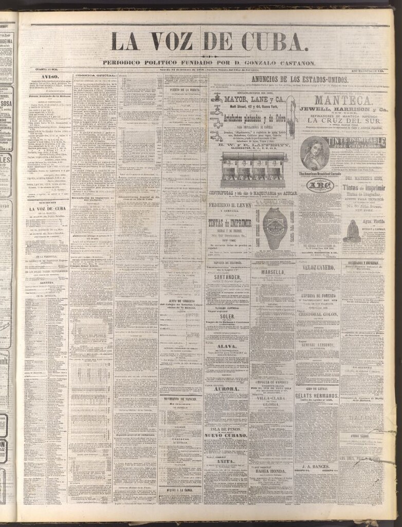 Miniatura de La Voz de Cuba: diario conservador del 12 de octubre de 1878