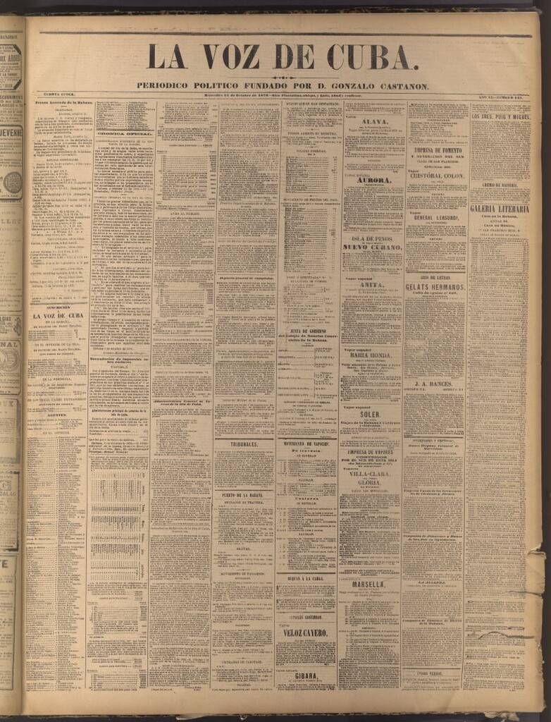 Miniatura de La Voz de Cuba: diario conservador del 16 de octubre de 1878