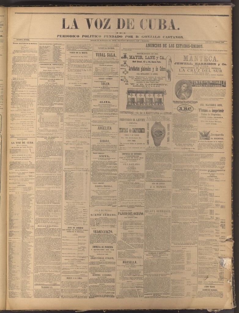 Miniatura de La Voz de Cuba: diario conservador del 19 de octubre de 1878