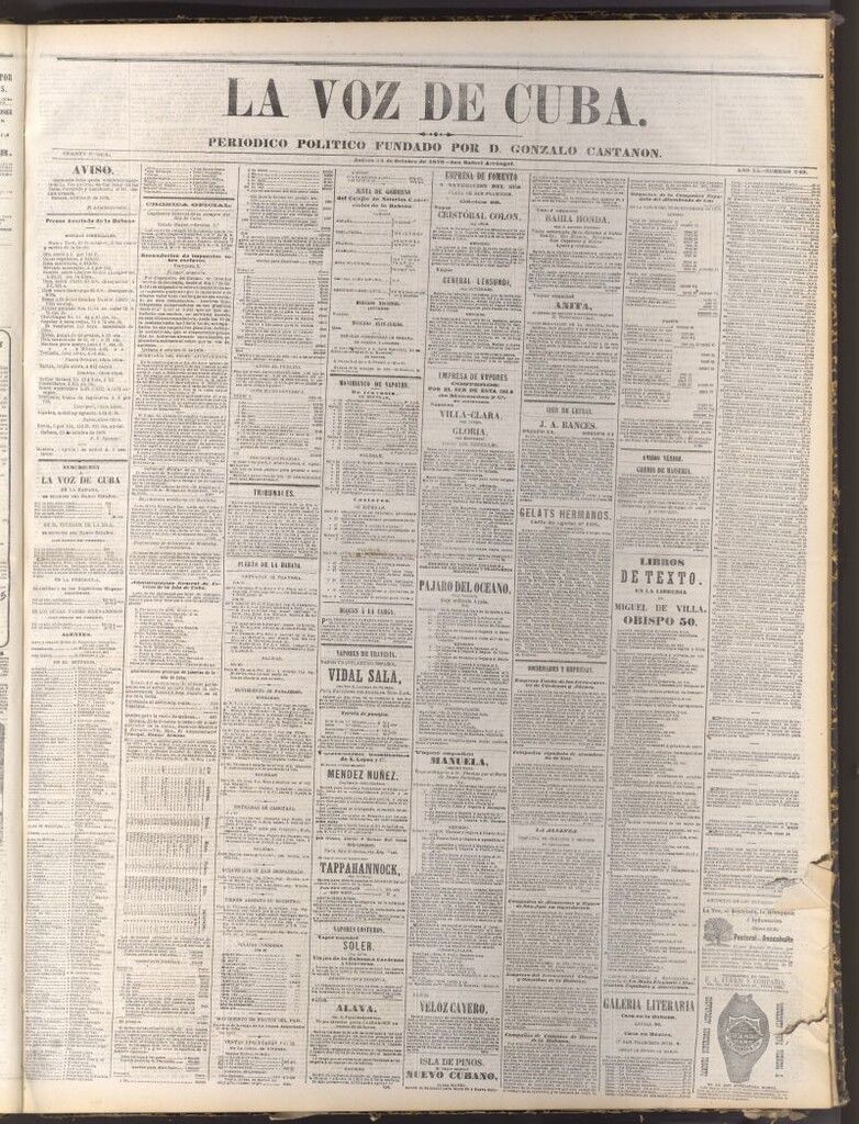 Miniatura de La Voz de Cuba: diario conservador del 24 de octubre de 1878