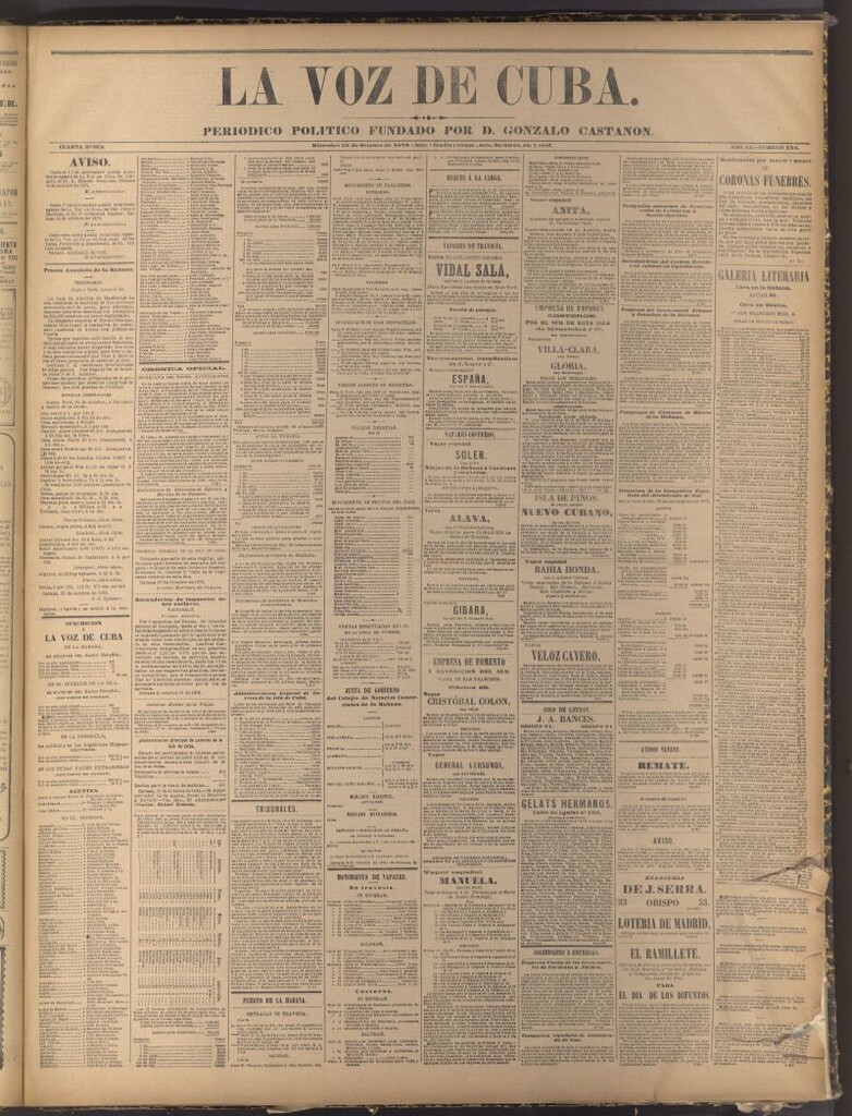 Miniatura de La Voz de Cuba: diario conservador del 30 de octubre de 1878