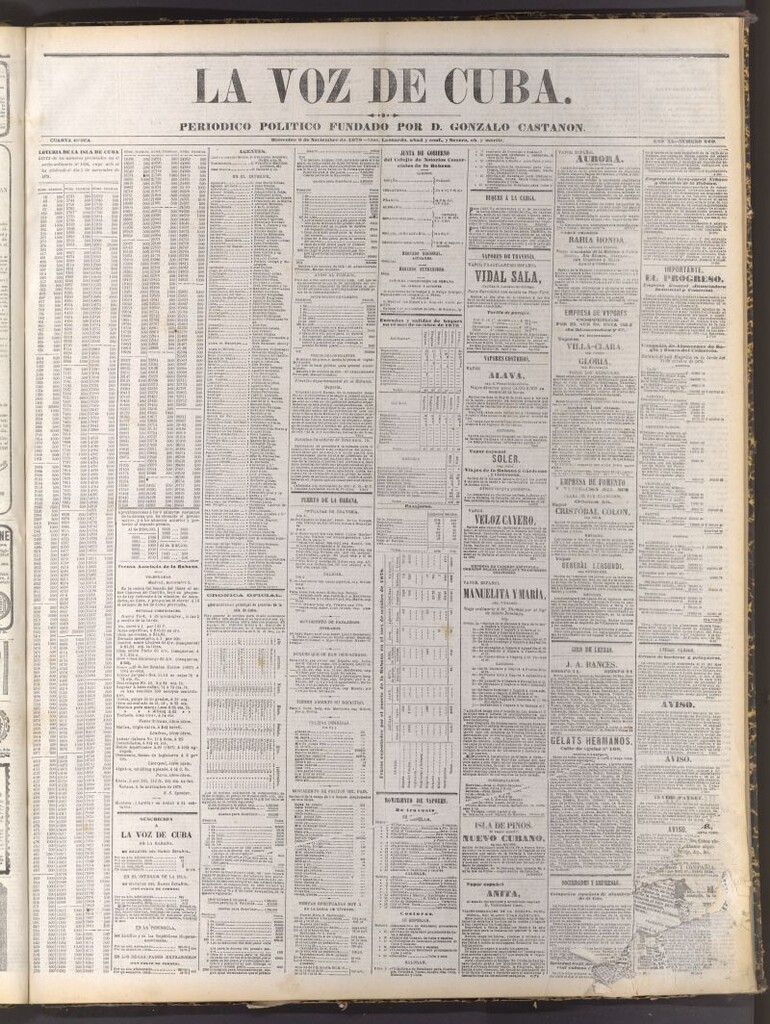 Miniatura de La Voz de Cuba: diario conservador del 6 de noviembre de 1878