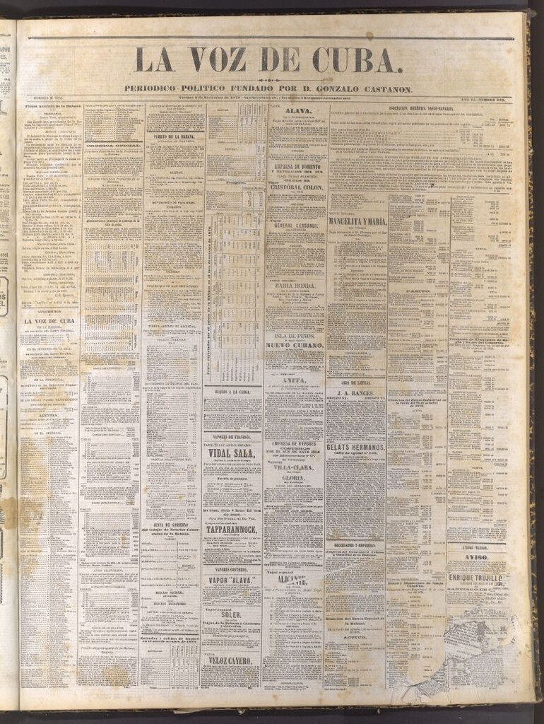 Miniatura de La Voz de Cuba: diario conservador del 8 de noviembre de 1878