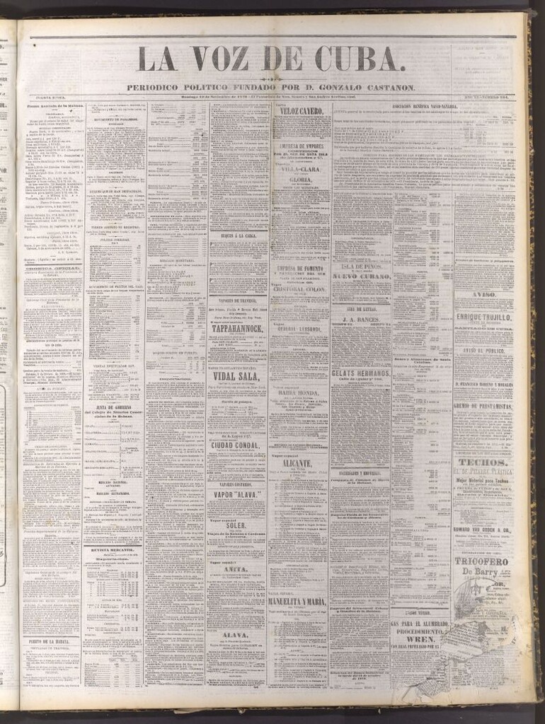 Miniatura de La Voz de Cuba: diario conservador del 10 de noviembre de 1878