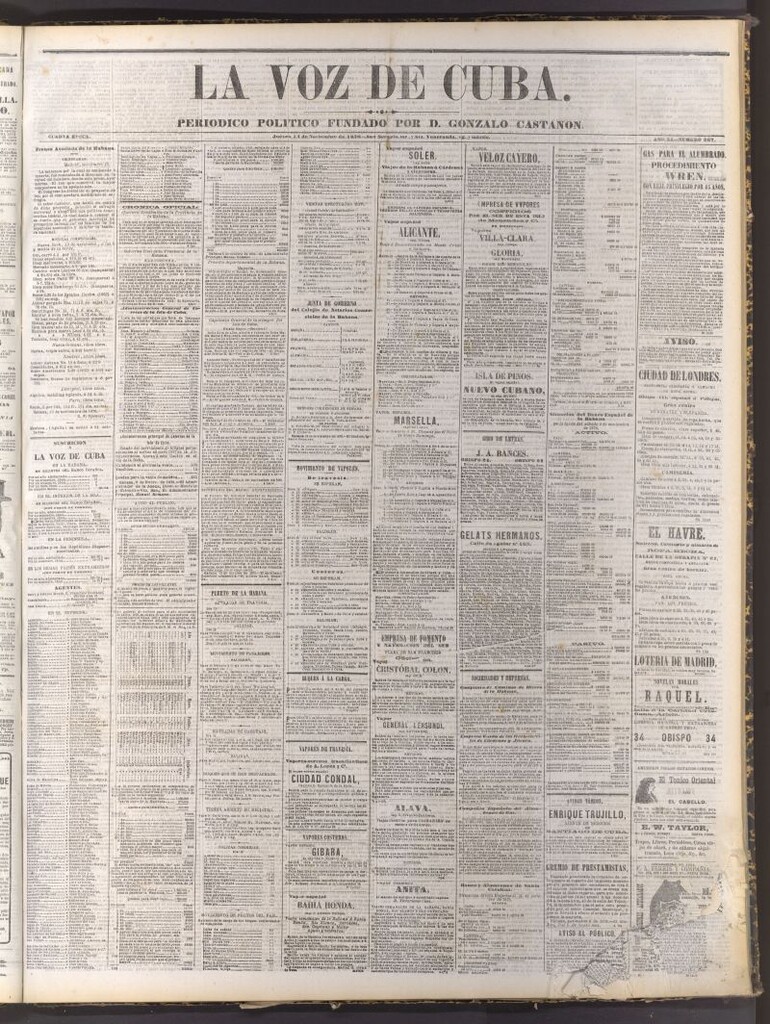 Miniatura de La Voz de Cuba: diario conservador del 14 de noviembre de 1878