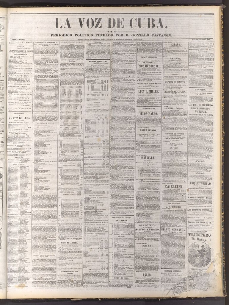 Miniatura de La Voz de Cuba: diario conservador del 17 de noviembre de 1878