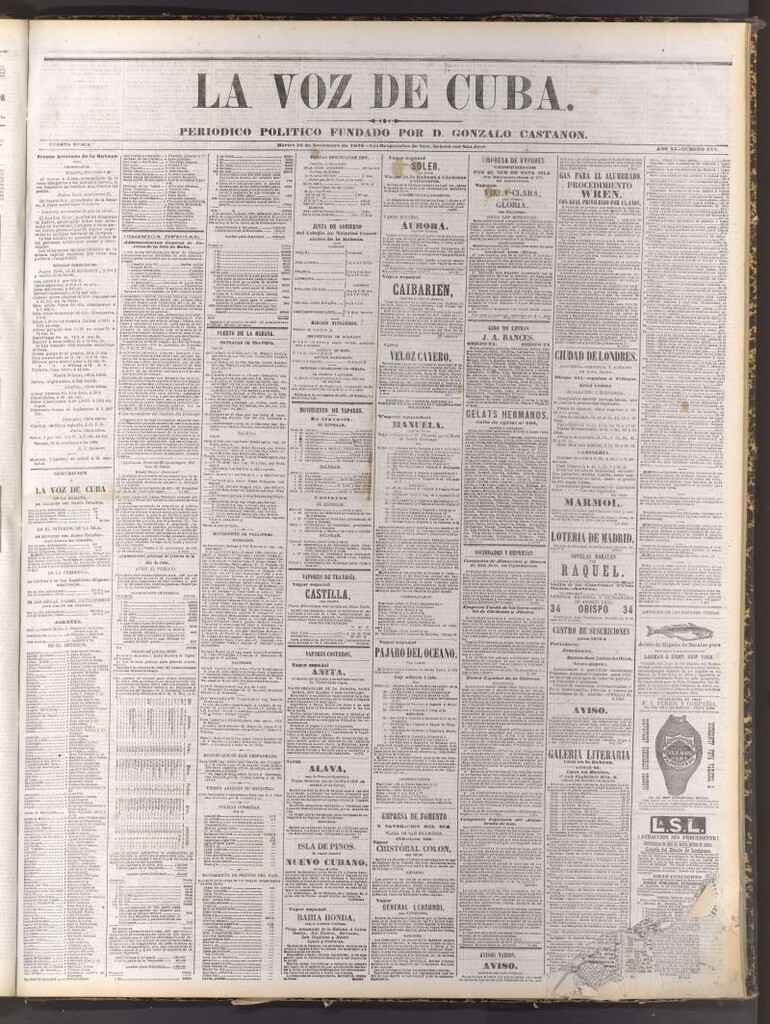 Miniatura de La Voz de Cuba: diario conservador del 26 de noviembre de 1878