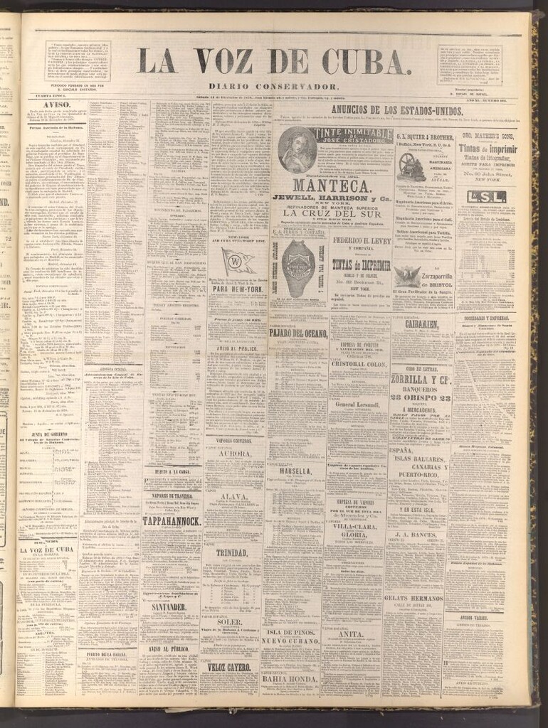 Miniatura de La Voz de Cuba: diario conservador del 14 de diciembre de 1878