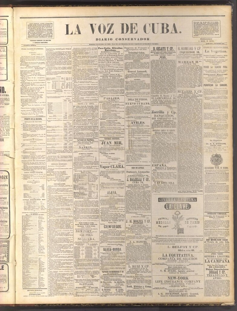 Miniatura de La Voz de Cuba: diario conservador del 2 de octubre de 1881