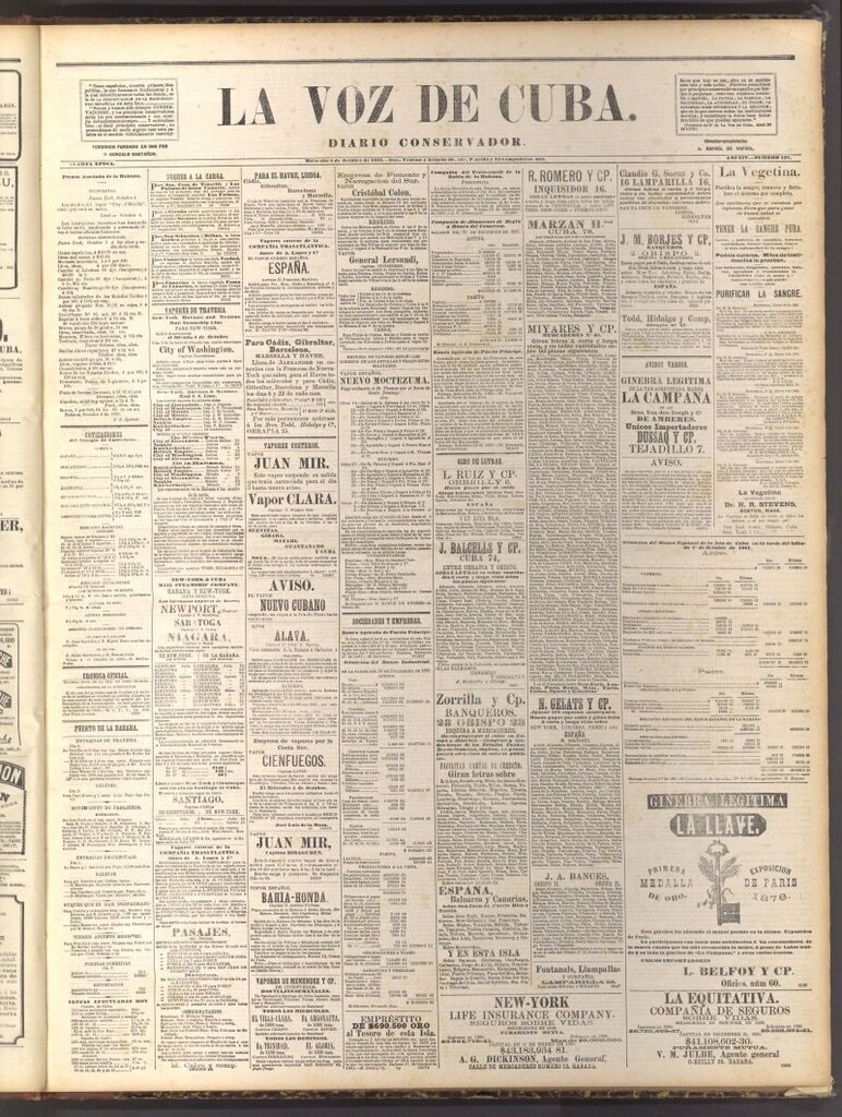 Miniatura de La Voz de Cuba: diario conservador del 5 de octubre de 1881