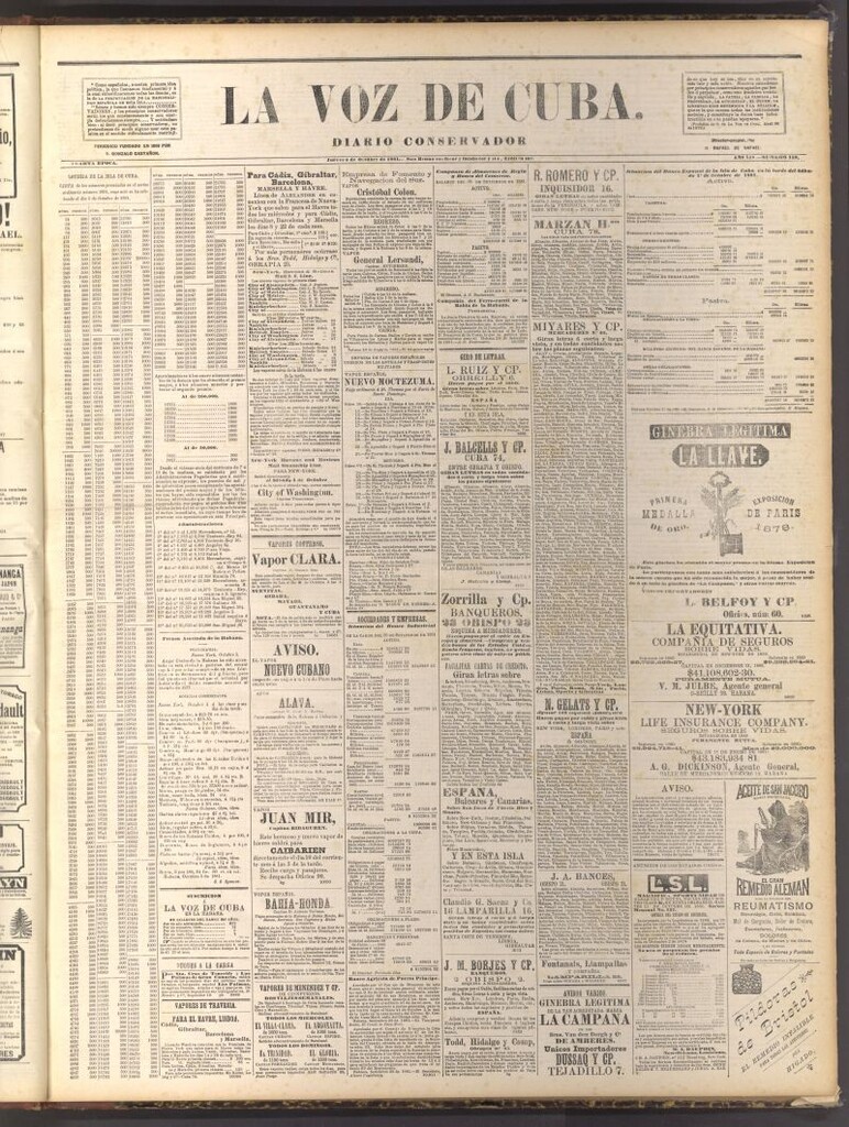 Miniatura de La Voz de Cuba: diario conservador del 6 de octubre de 1881