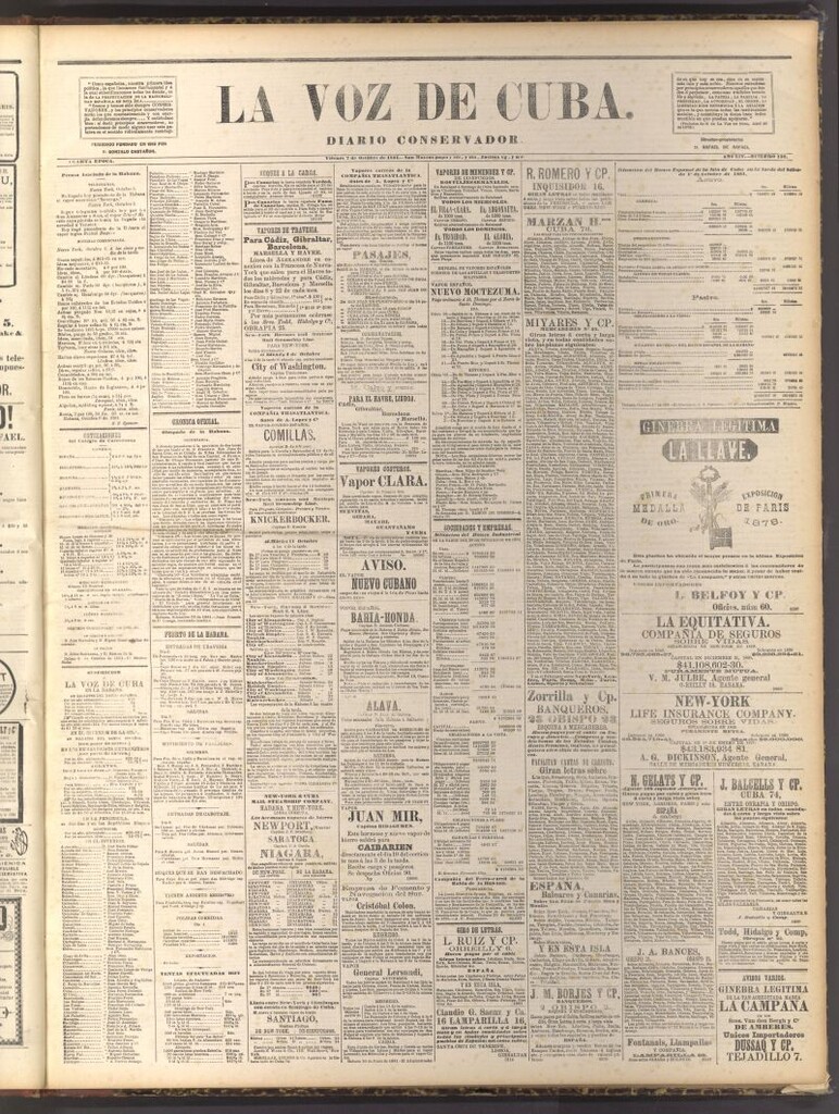 Miniatura de La Voz de Cuba: diario conservador del 7 de octubre de 1881