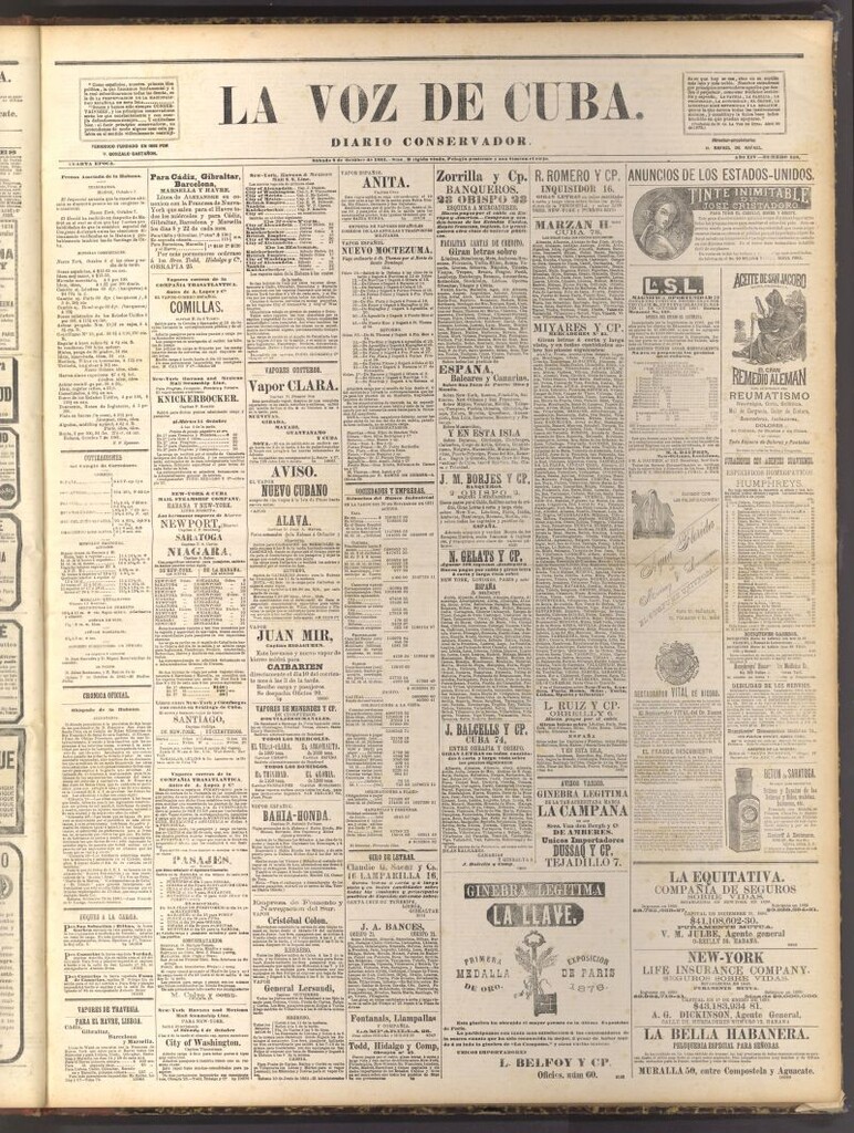 Miniatura de La Voz de Cuba: diario conservador del 8 de octubre de 1881