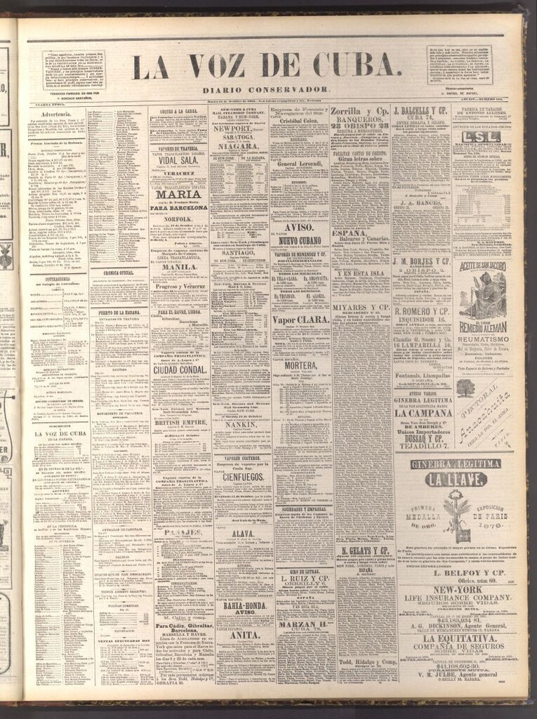 Miniatura de La Voz de Cuba: diario conservador del 18 de octubre de 1881