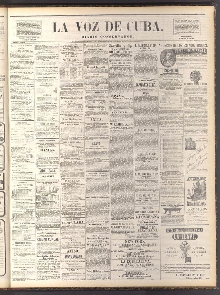 Miniatura de La Voz de Cuba: diario conservador del 22 de octubre de 1881