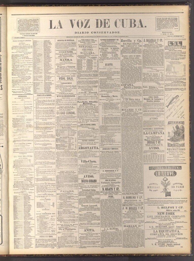 Miniatura de La Voz de Cuba: diario conservador del 25 de octubre de 1881