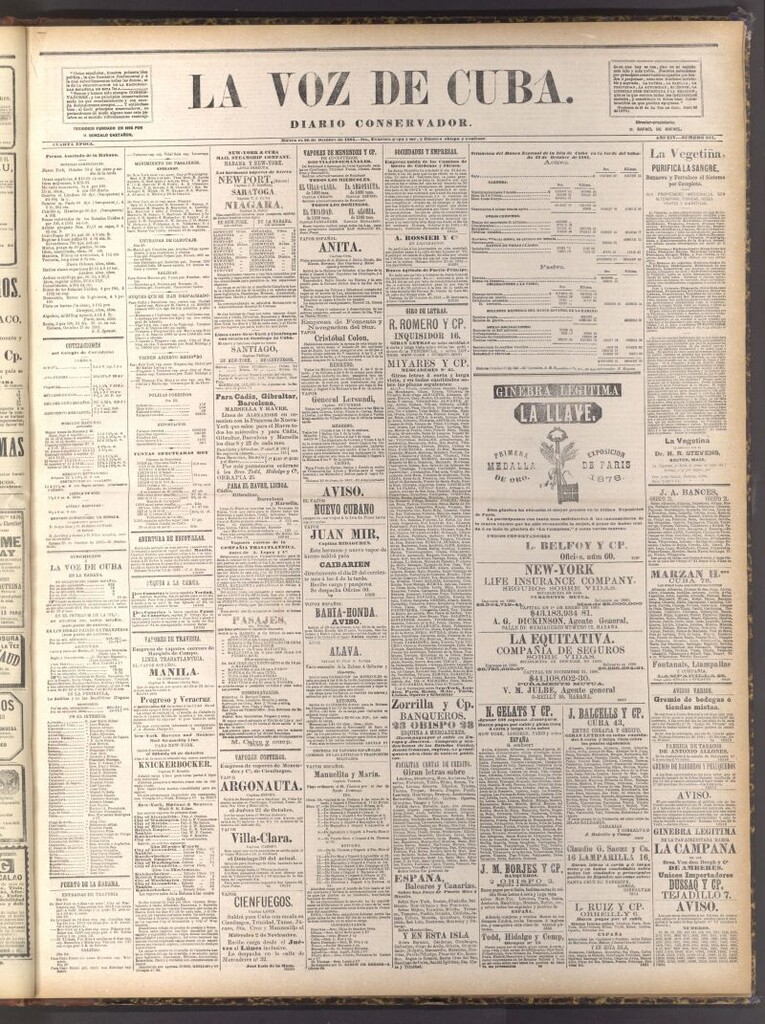 Miniatura de La Voz de Cuba: diario conservador del 26 de octubre de 1881