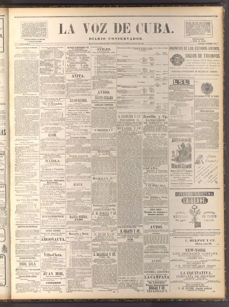 Miniatura de La Voz de Cuba: diario conservador del 27 de octubre de 1881
