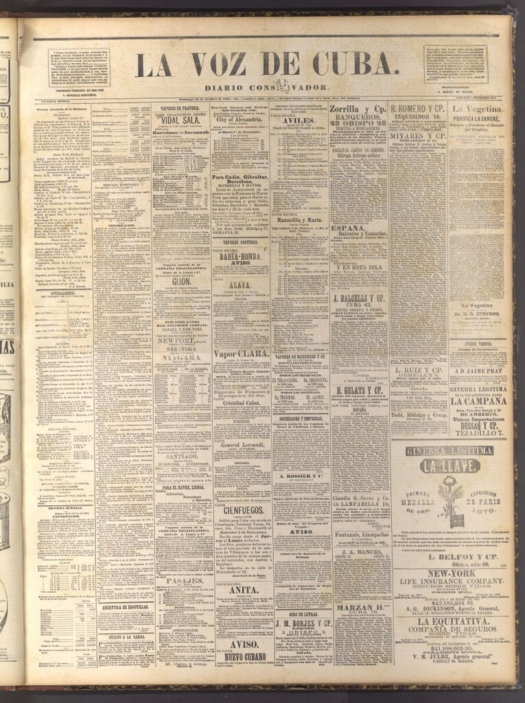 Miniatura de La Voz de Cuba: diario conservador del 30 de octubre de 1881
