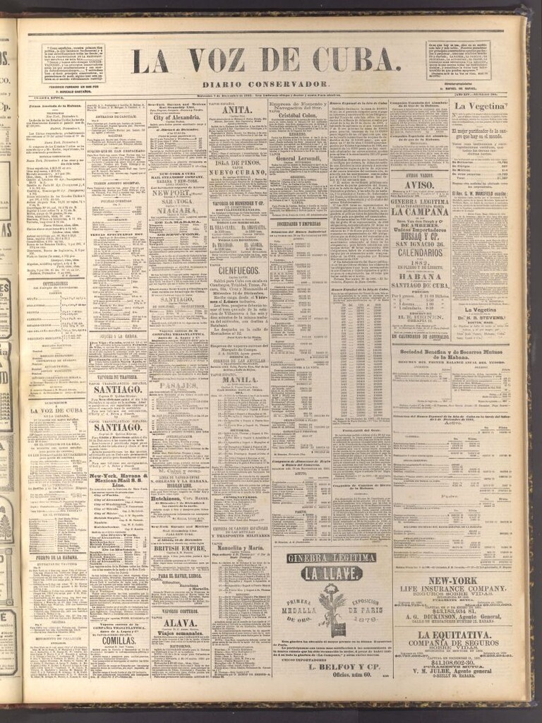Miniatura de La Voz de Cuba: diario conservador del 7 de diciembre de 1881