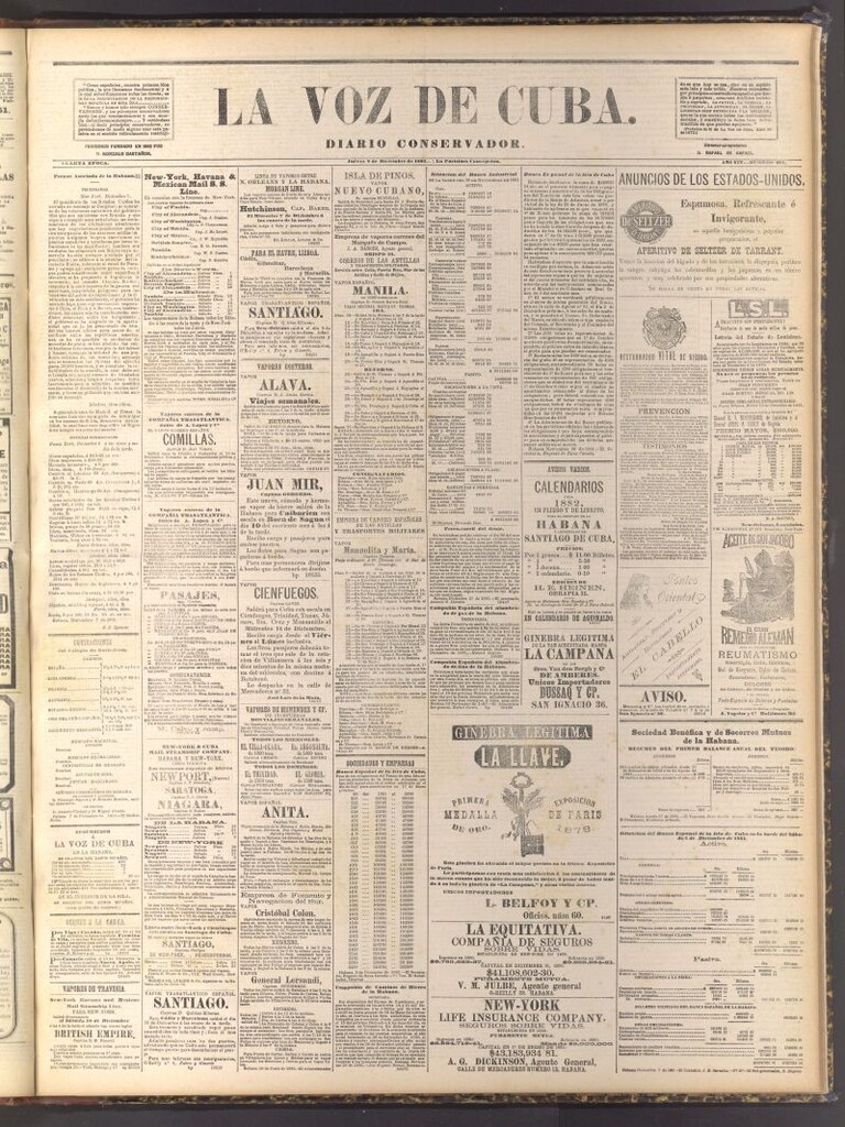 Miniatura de La Voz de Cuba: diario conservador del 8 de diciembre de 1881