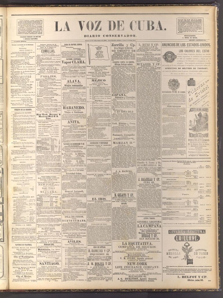 Miniatura de La Voz de Cuba: diario conservador del 15 de diciembre de 1881