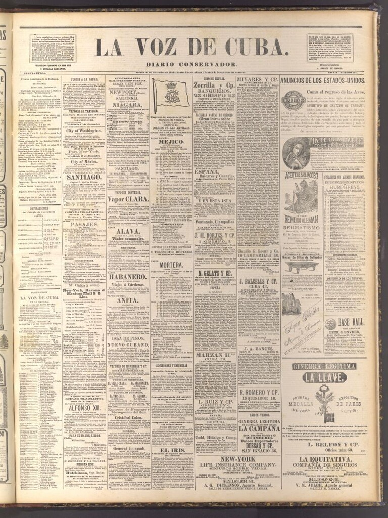 Miniatura de La Voz de Cuba: diario conservador del 17 de diciembre de 1881