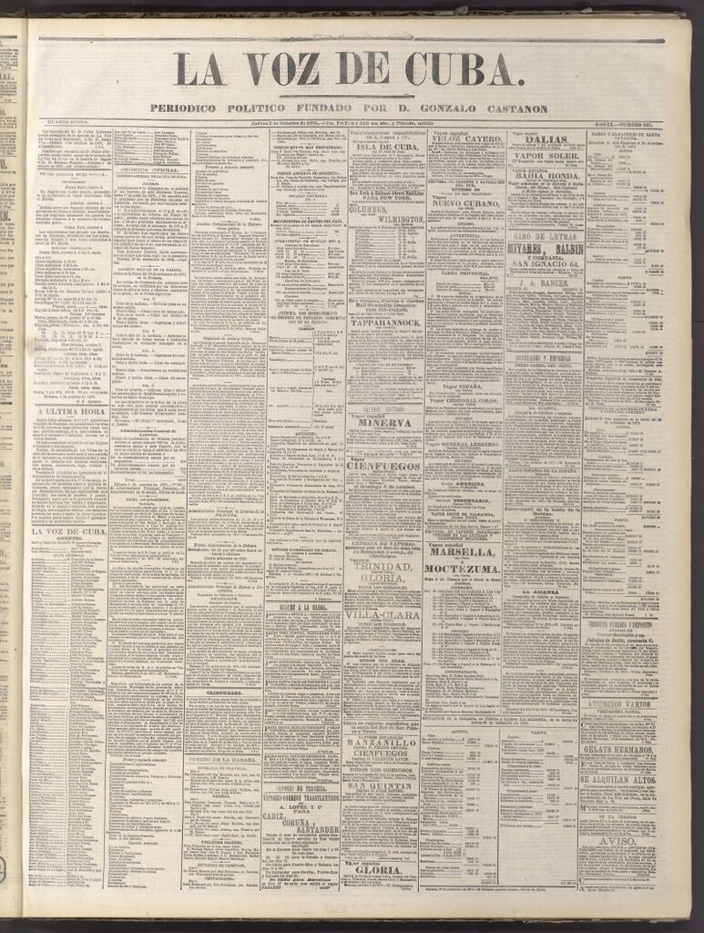 Miniatura de La Voz de Cuba: diario conservador del 5 de octubre de 1876