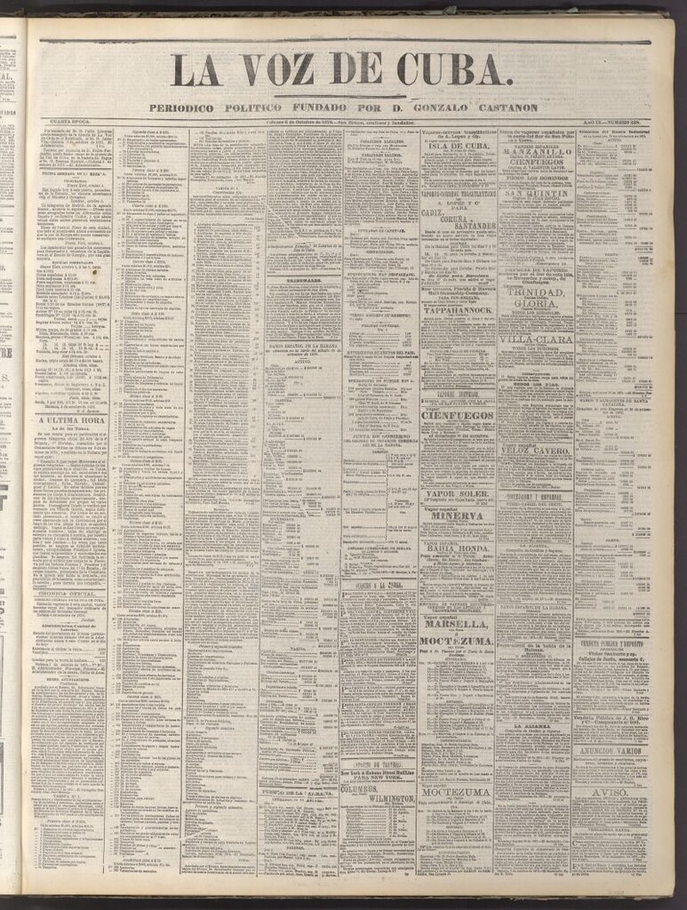 Miniatura de La Voz de Cuba: diario conservador del 6 de octubre de 1876