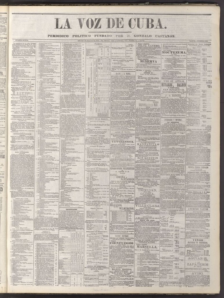 Miniatura de La Voz de Cuba: diario conservador del 7 de octubre de 1876