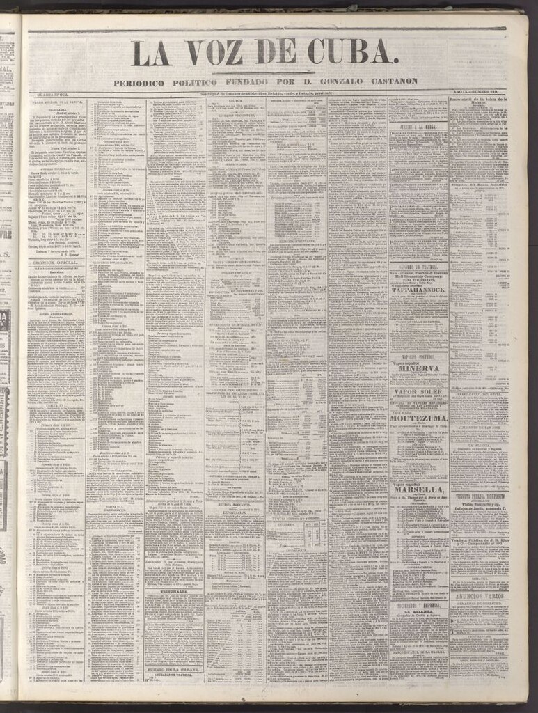 Miniatura de La Voz de Cuba: diario conservador del 8 de octubre de 1876