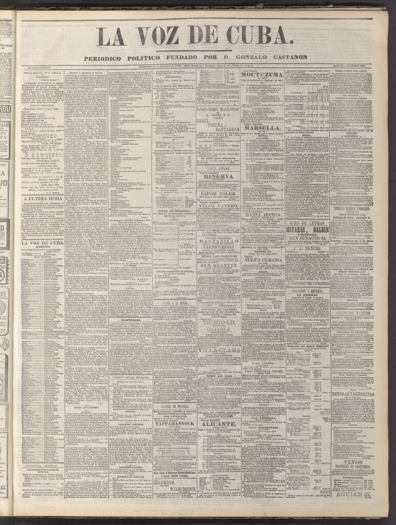 Miniatura de La Voz de Cuba: diario conservador del 11 de octubre de 1876