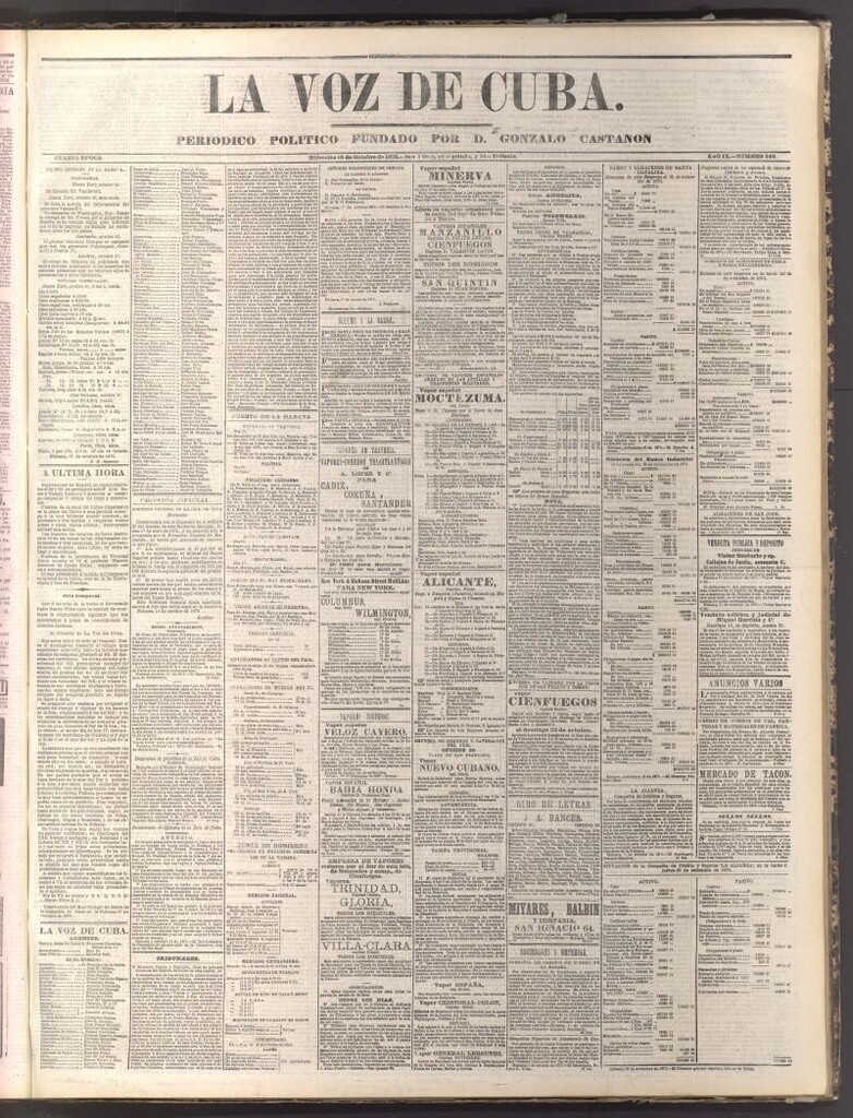 Miniatura de La Voz de Cuba: diario conservador del 18 de octubre de 1876
