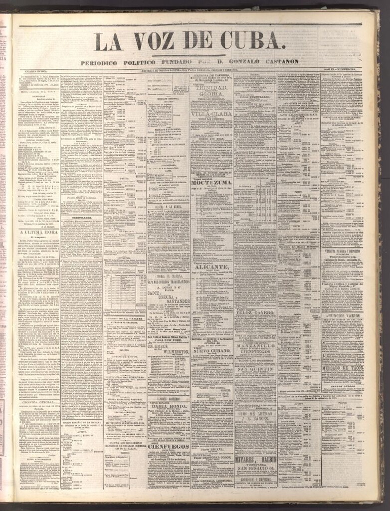 Miniatura de La Voz de Cuba: diario conservador del 19 de octubre de 1876