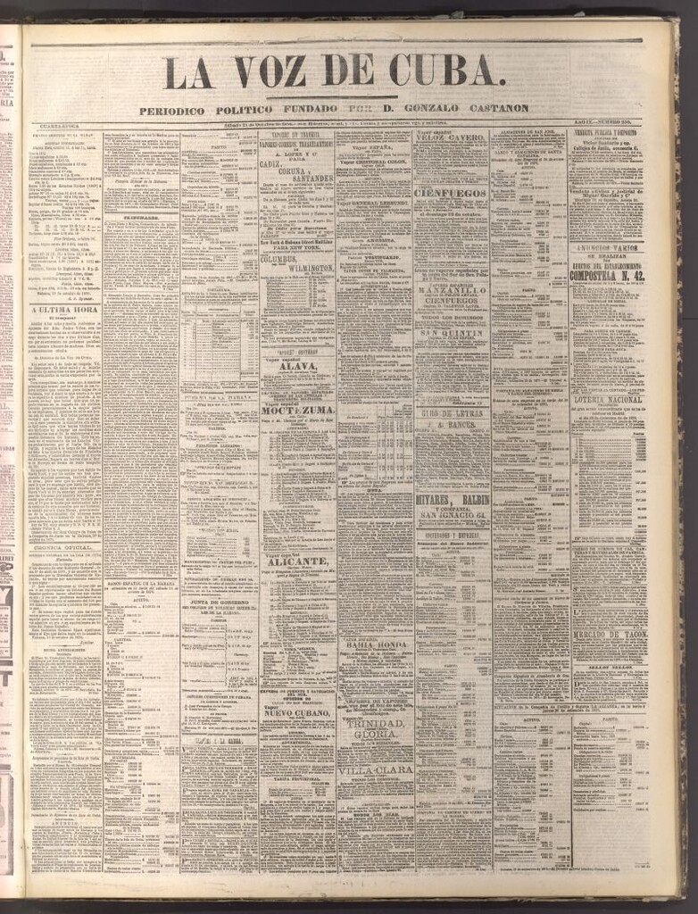 Miniatura de La Voz de Cuba: diario conservador del 21 de octubre de 1876