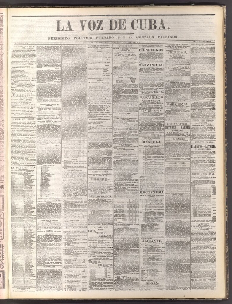 Miniatura de La Voz de Cuba: diario conservador del 25 de octubre de 1876