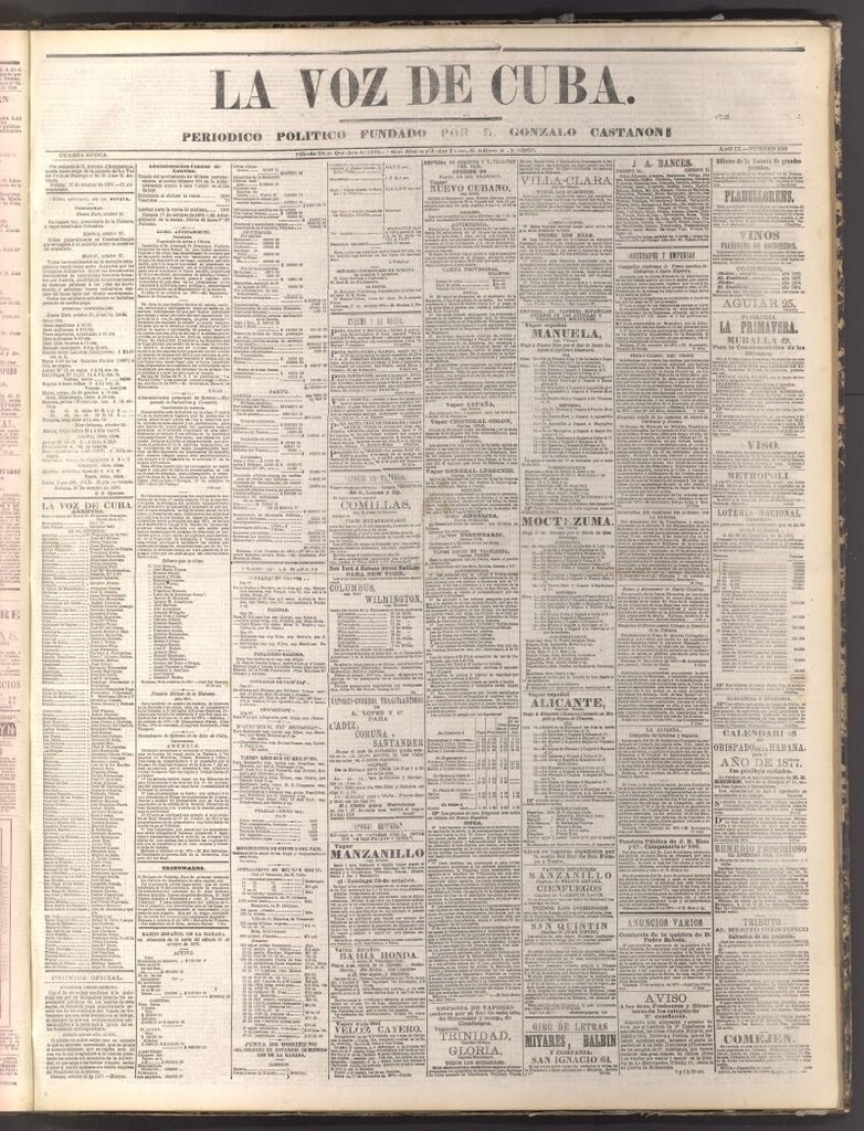 Miniatura de La Voz de Cuba: diario conservador del 28 de octubre de 1876