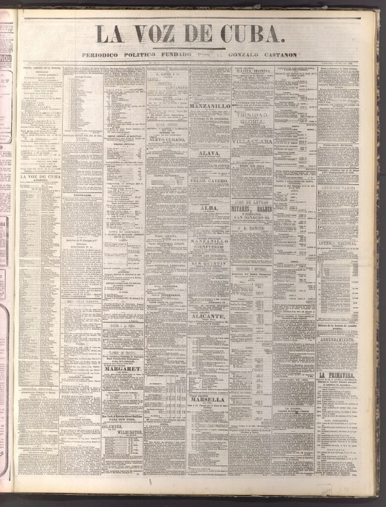 Miniatura de La Voz de Cuba: diario conservador del 7 de noviembre de 1876