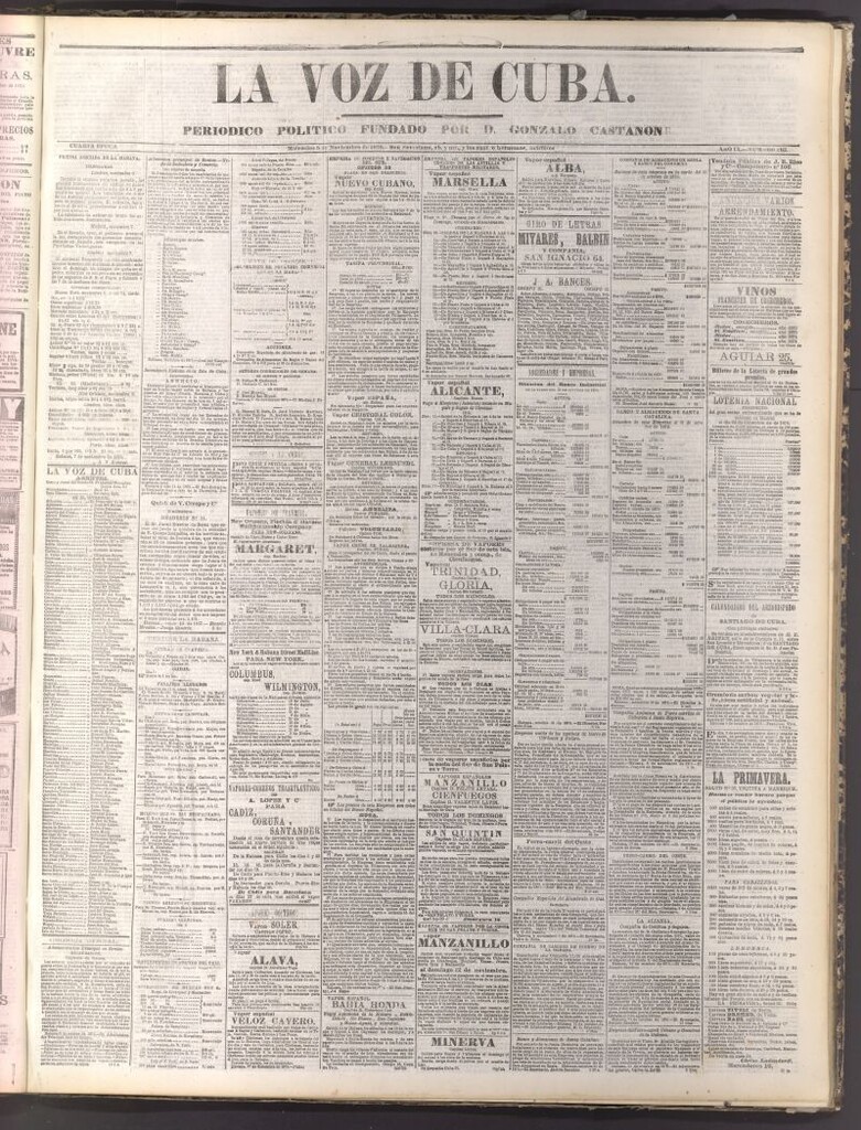 Miniatura de La Voz de Cuba: diario conservador del 8 de noviembre de 1876