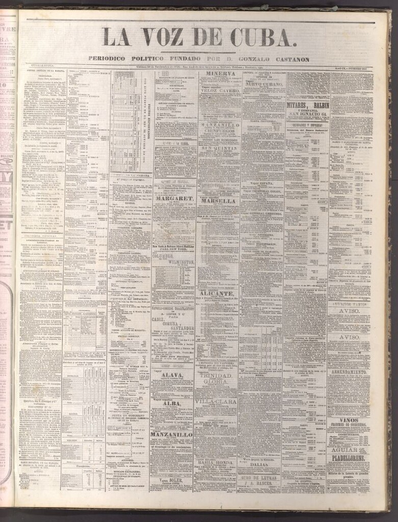 Miniatura de La Voz de Cuba: diario conservador del 10 de noviembre de 1876