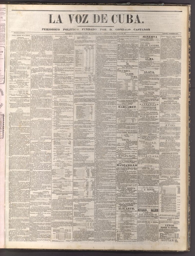 Miniatura de La Voz de Cuba: diario conservador del 12 de noviembre de 1876