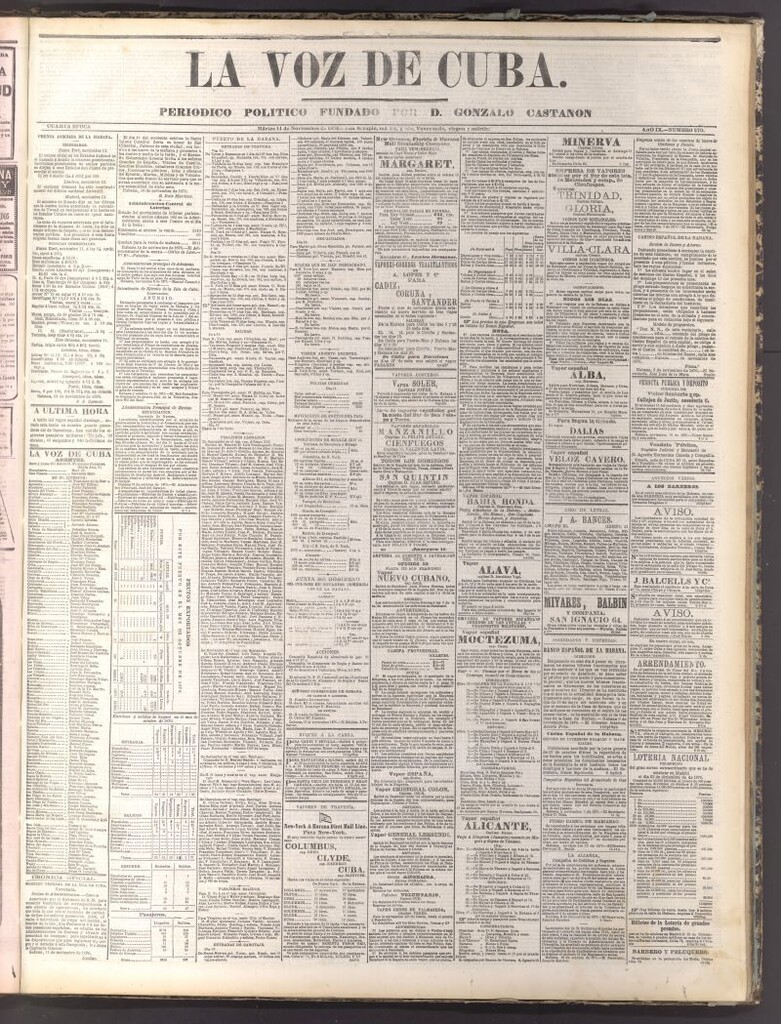 Miniatura de La Voz de Cuba: diario conservador del 14 de noviembre de 1876