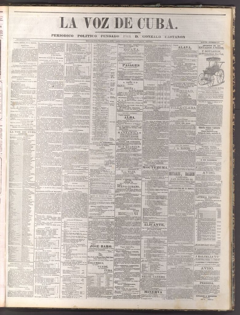 Miniatura de La Voz de Cuba: diario conservador del 15 de noviembre de 1876