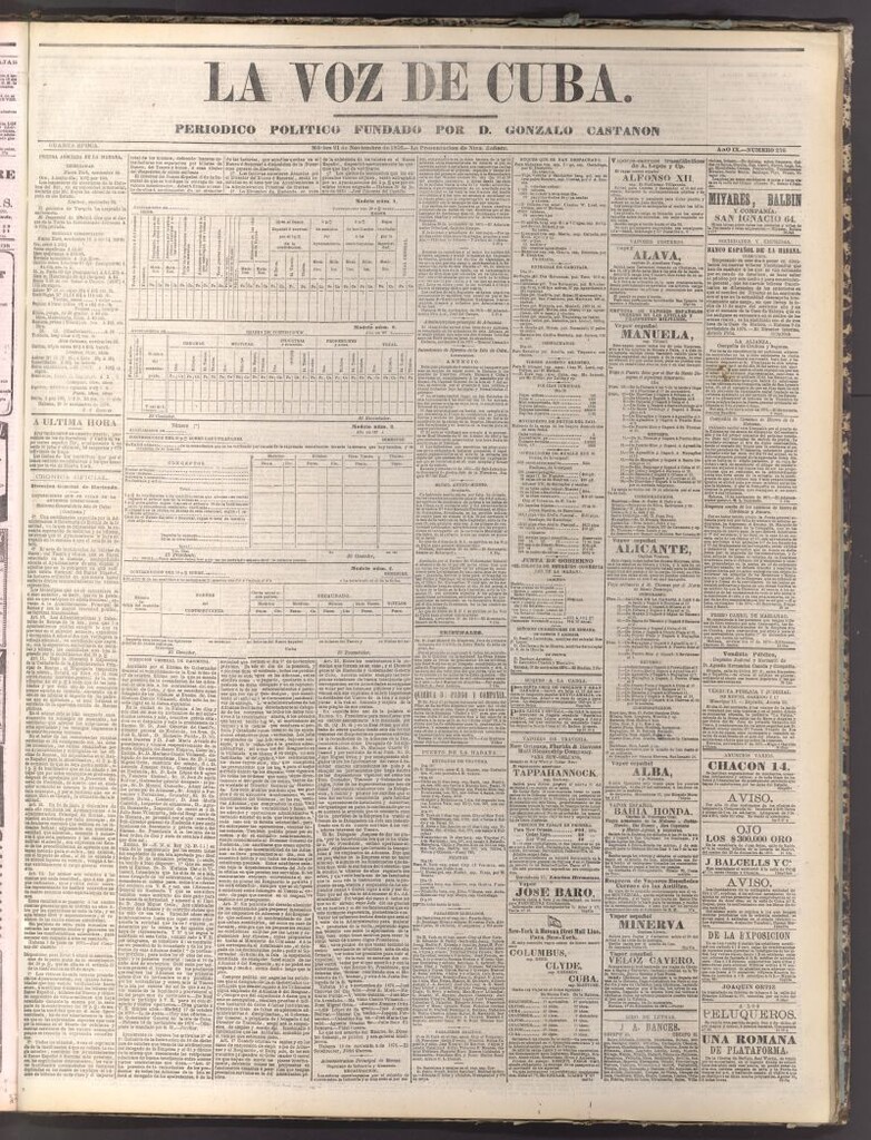 Miniatura de La Voz de Cuba: diario conservador del 21 de noviembre de 1876