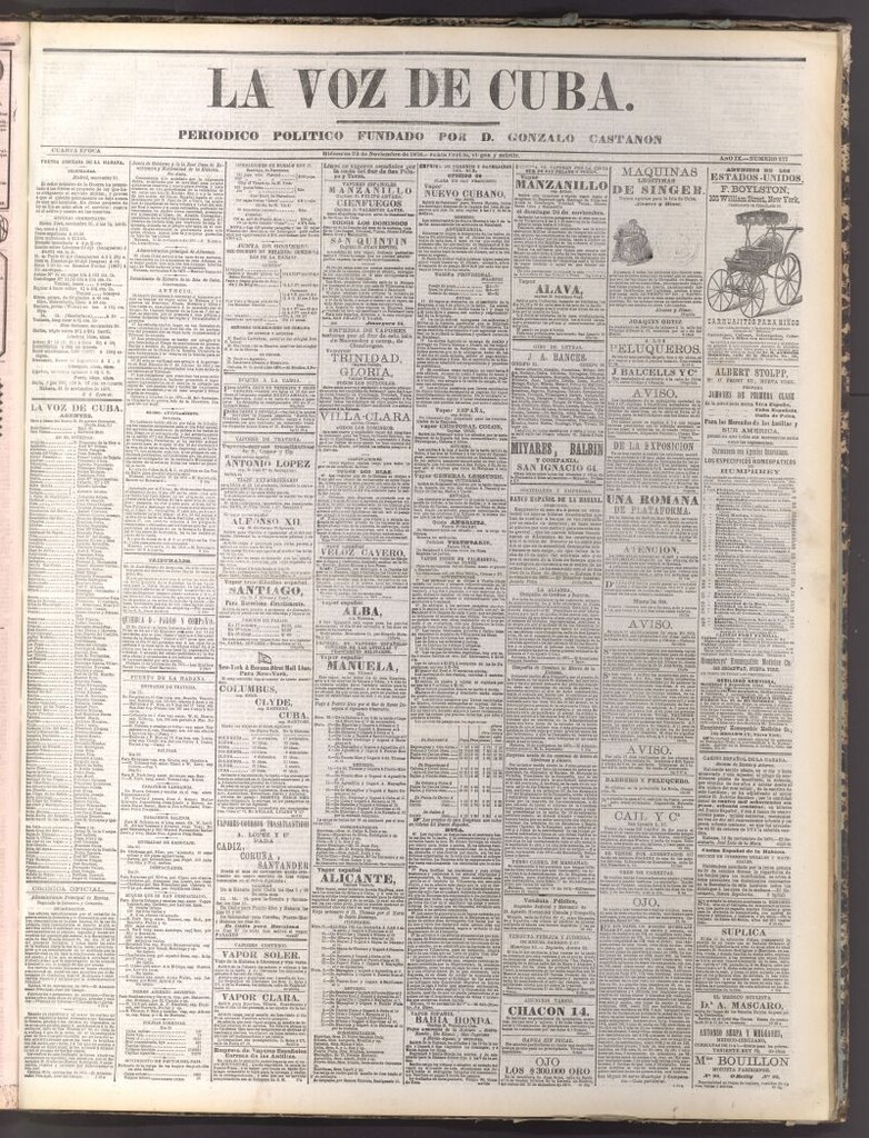 Miniatura de La Voz de Cuba: diario conservador del 22 de noviembre de 1876
