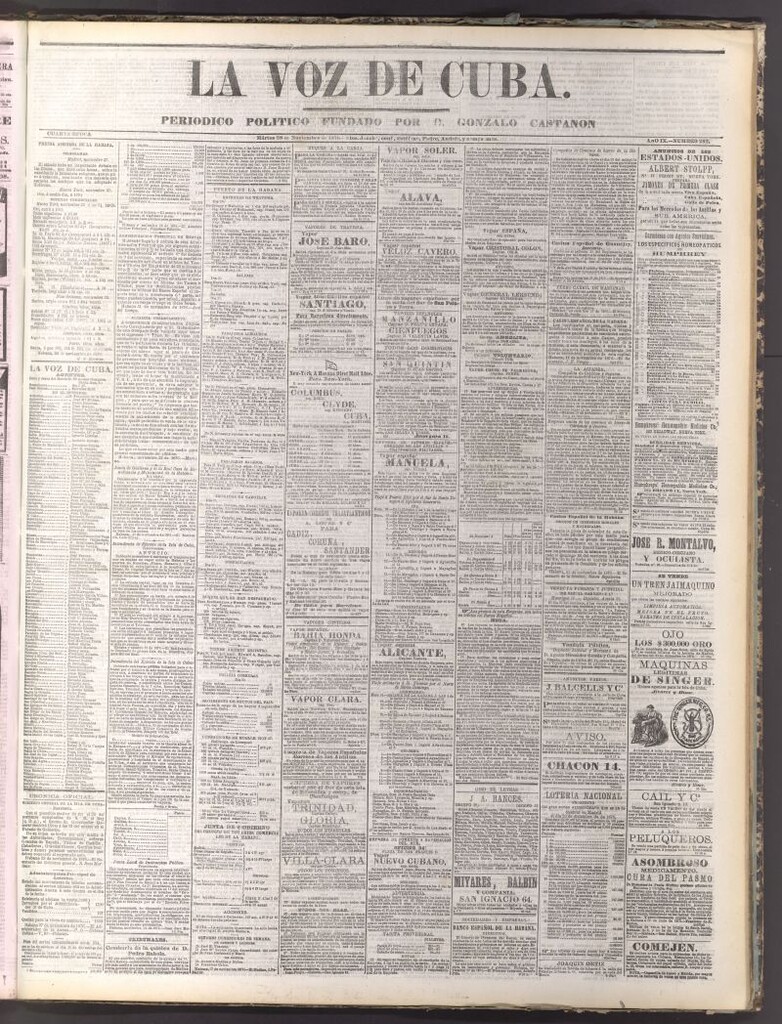 Miniatura de La Voz de Cuba: diario conservador del 28 de noviembre de 1876
