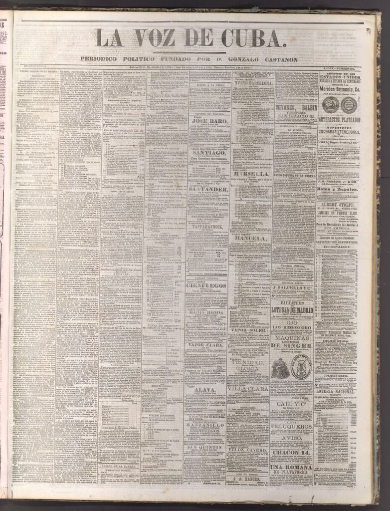 Miniatura de La Voz de Cuba: diario conservador del 30 de noviembre de 1876
