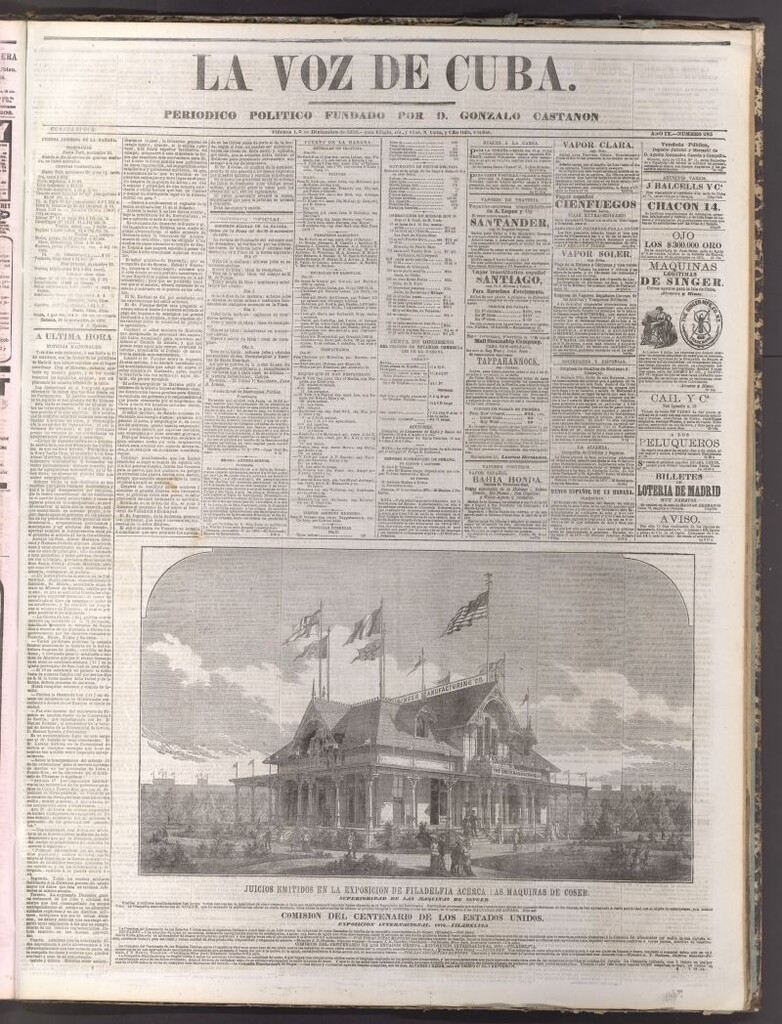 Miniatura de La Voz de Cuba: diario conservador del 1 de diciembre de 1876
