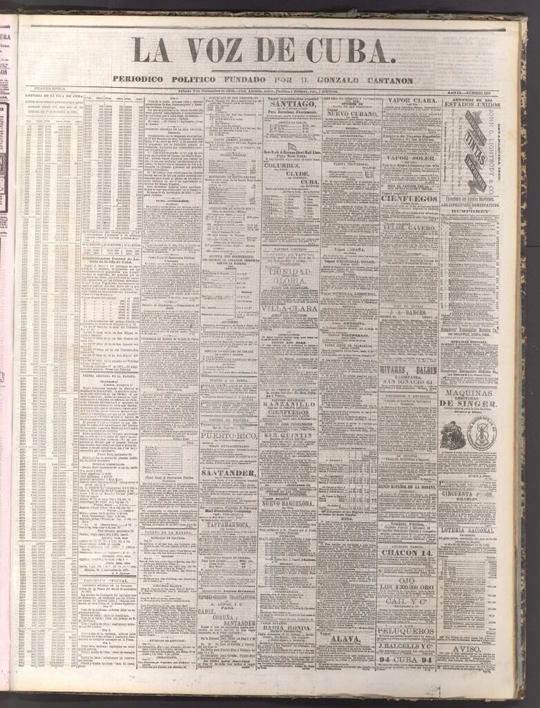 Miniatura de La Voz de Cuba: diario conservador del 2 de diciembre de 1876