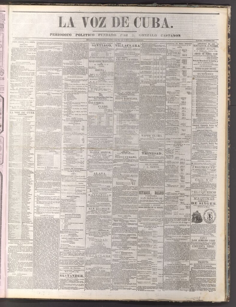 Miniatura de La Voz de Cuba: diario conservador del 6 de diciembre de 1876
